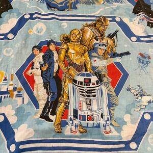Star Wars Empire Strikes Back Fitted Sheet Kids Twin Blue Vintage 1980 Bibb Co